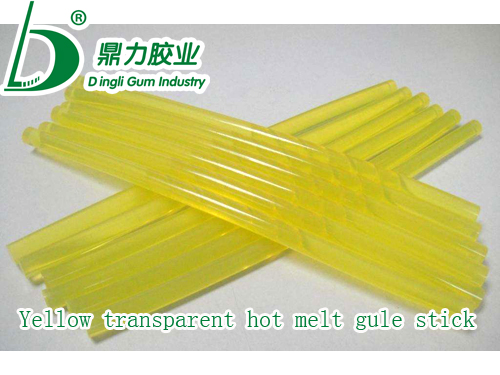 Yellow transparent hot melt gule stick